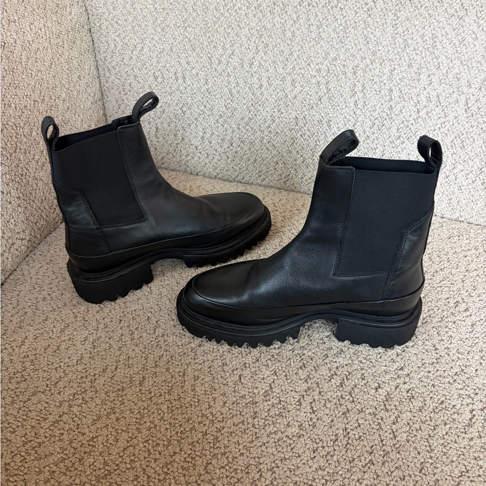 All Saints Black Leather Boots - Picture 3 of 5